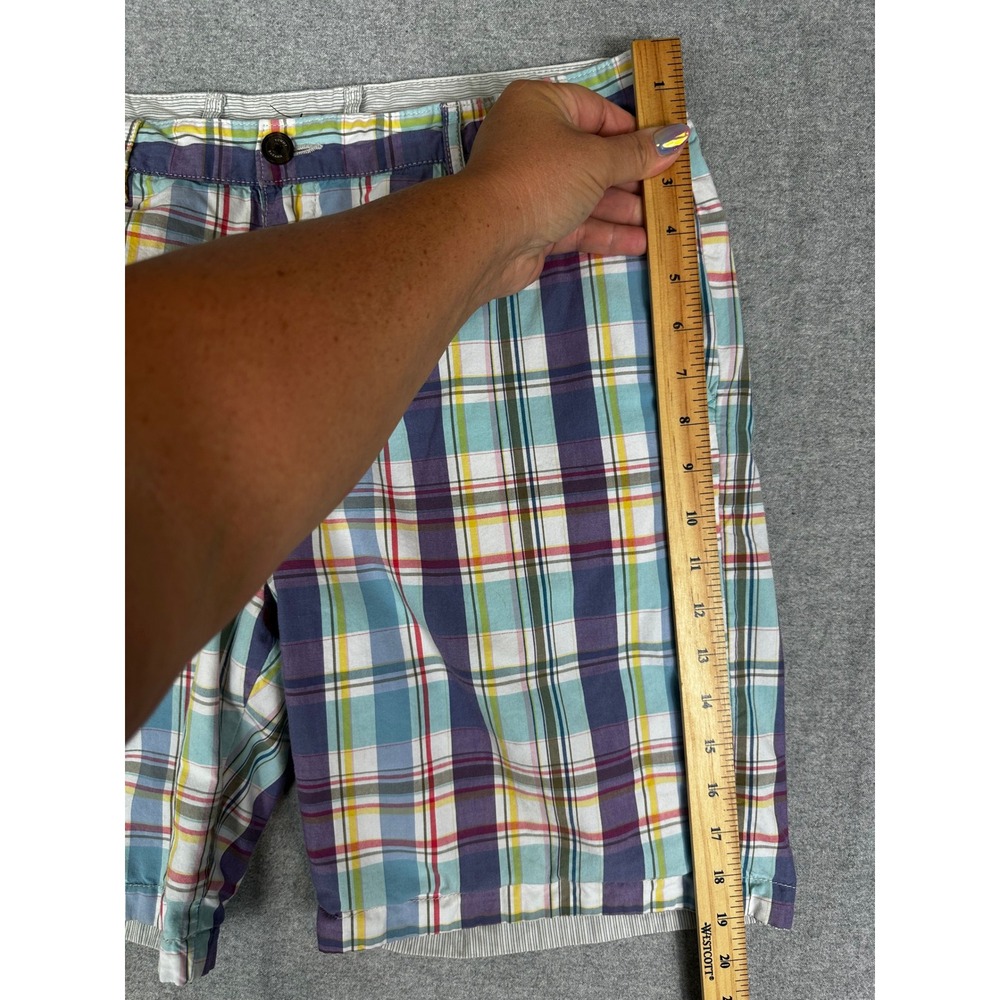 Tommy Bahama Reversible Shorts Mens 34 9" Inseam Multicolor Plaid Grey Stripe - Picture 10 of 14